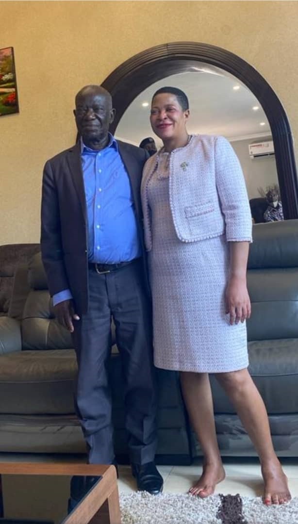 Anita Among with Edward Kiwanuka Ssekandi