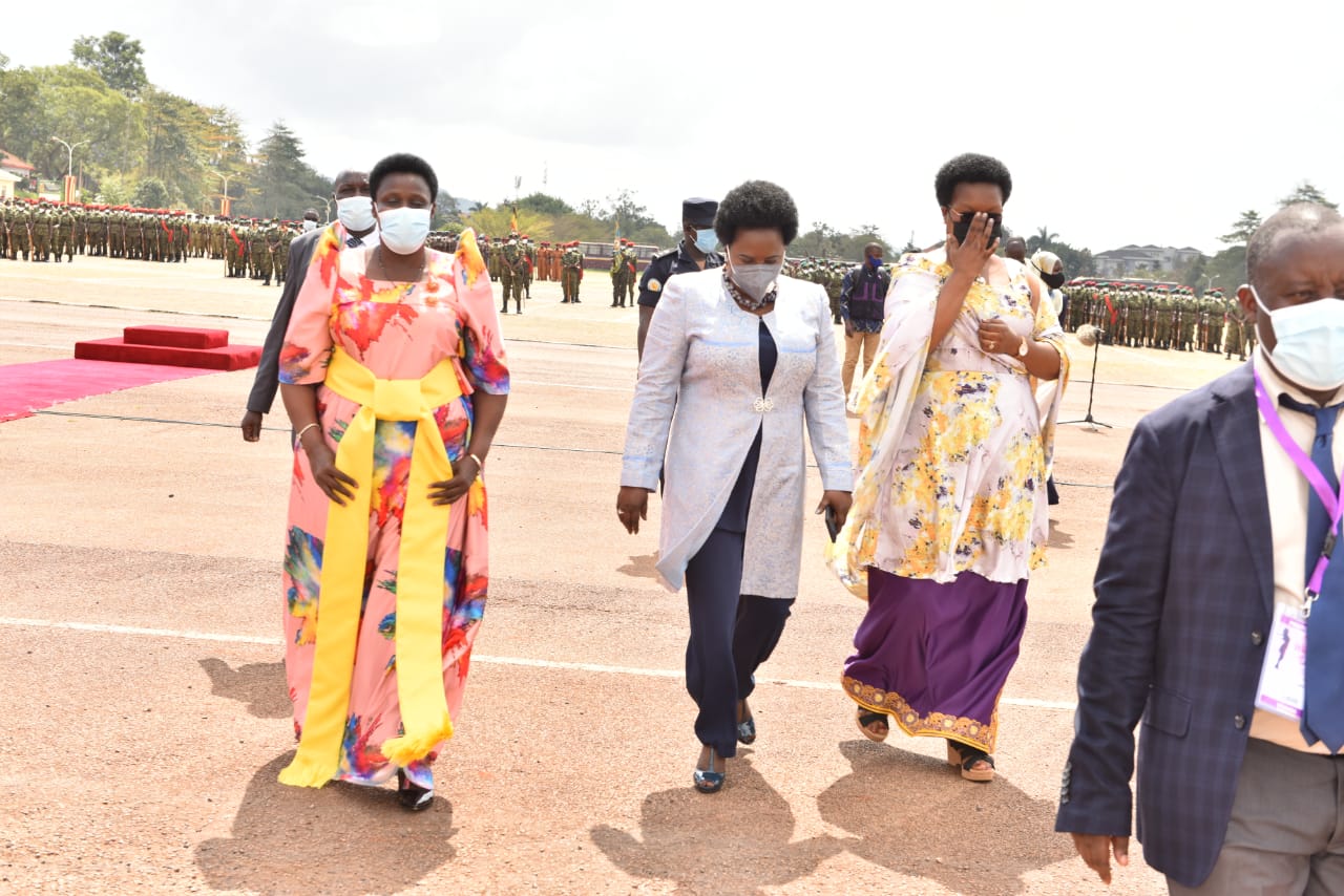 The Vice President HE Jessica Alupo arrives for women's day celebrations at Kololo a few minutes ago